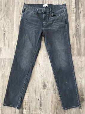 FRAME Le Garcon Boyfriend Jeans Gray Distress Slim Straight OPLGJ292 Size 29